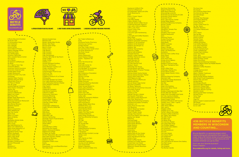 Poster of Bicycle Benefits participating businesses.