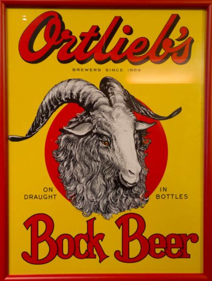 Vintage Ortlieb's Bock Beer sign
