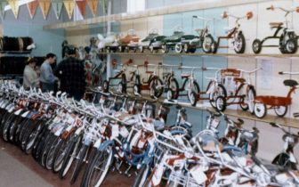 Vintage photo of old bike shop