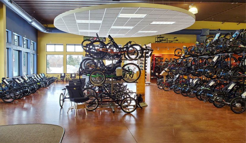 interior of bike shop