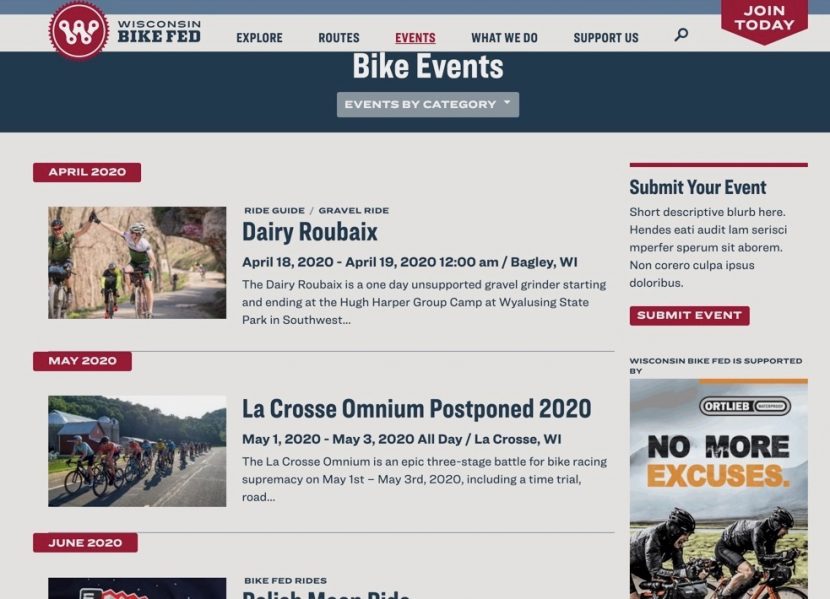 events screenshot