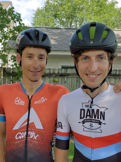 The author and his brother-in-law after an early July century ride.