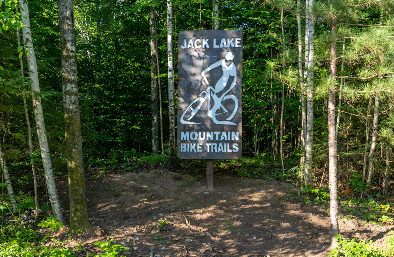 Sign for Jake Lake Mountain Bike Trails