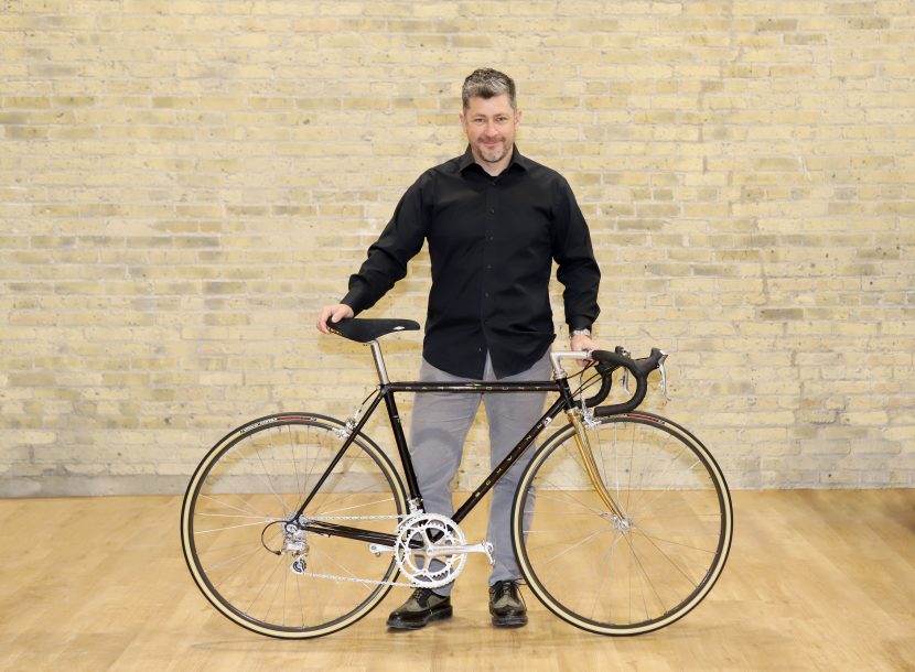 Kevin Eccles shows off his completed Schwinn Paramount