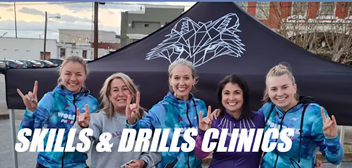 female cyclists posed with heading skills and drills clinics