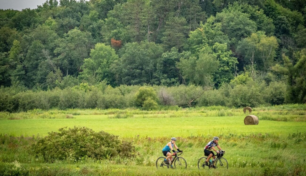 Ride Across Wisconsin riders on trail in nature