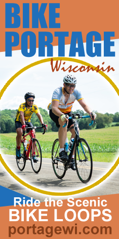 Ad with link or Portage WI and Ride the Scenic Bike Loops