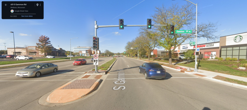 A Google Street View image of Gammon Road by West Towne Mall