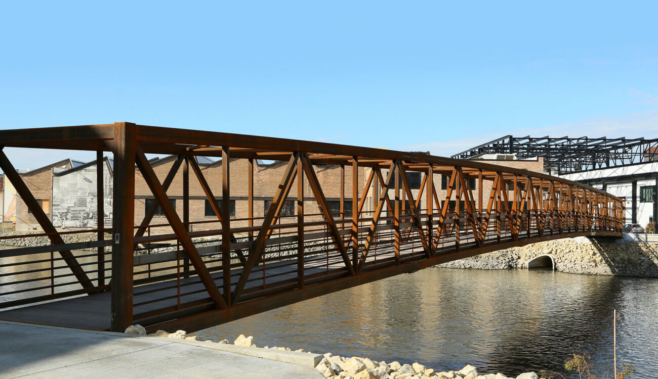 Pedestrian and bicycle bridge over the Rock River in Beloit, WI