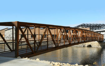 Pedestrian and bicycle bridge over the Rock River in Beloit, WI