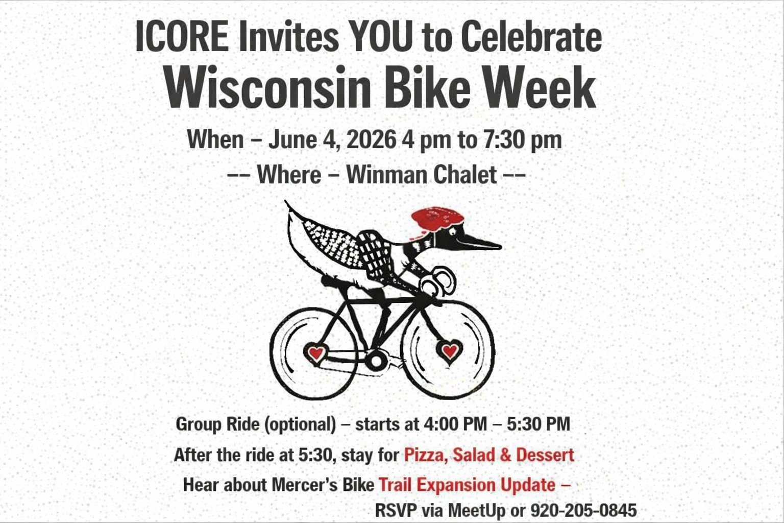 ICORE Invites YOU to Celebrate Wisconsin Bike Week