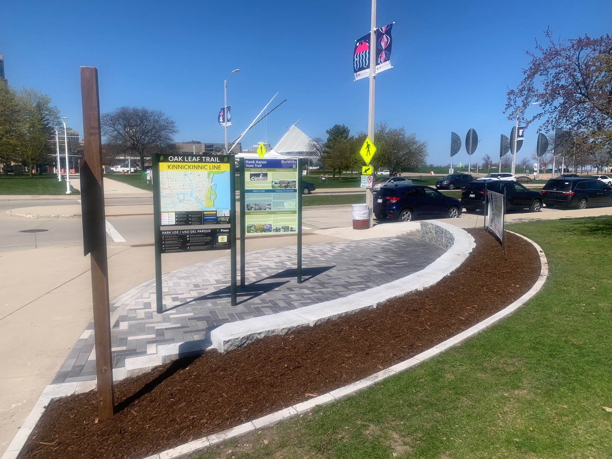 Hank Aaron State Trail Bike Week Commuter Station at Lakefront Bike and Pedestrian Pocket Park