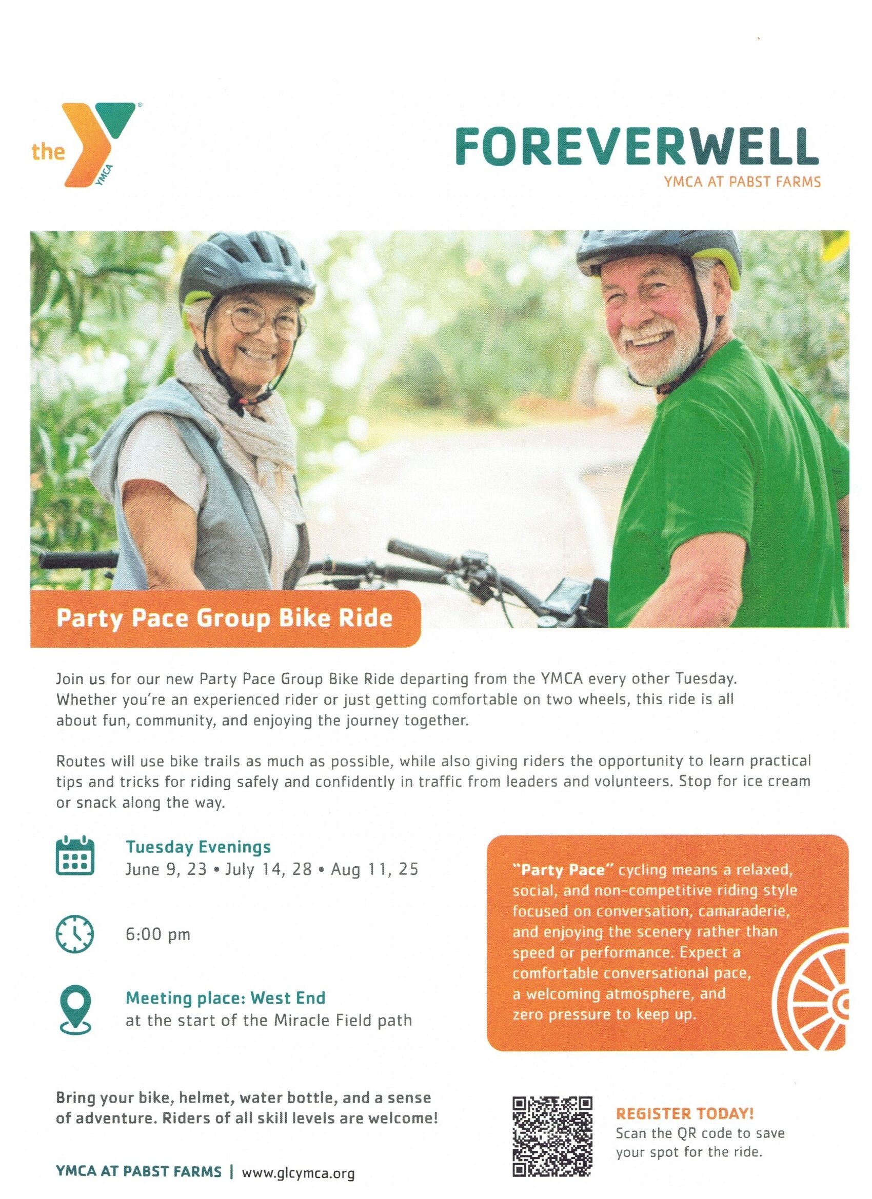Tuesday Night Party Pace Rides from YMCA @ Pabst Farms OCONOMOWOC